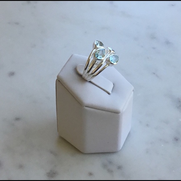 Genuine Blue Topaz .925 Sterling Silver Ring - Picture 8 of 16